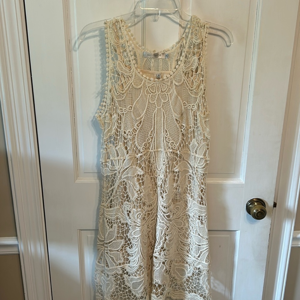 Solitaire Sleeveless Lace Dress with under slip